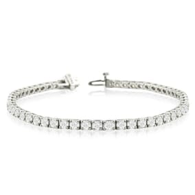 7 1/2 Carat Lab Grown Diamond Tennis Bracelet In 14 Karat White Gold, 7 1/2 Inches