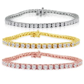 6 Carat Lab Grown Diamond Tennis Bracelet In 14 Karat White Gold, 8 1/2 Inches