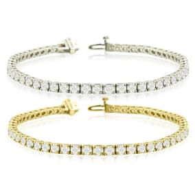 8 1/2 Carat Lab Grown Diamond Tennis Bracelet In 14 Karat White Gold, 8 1/2 Inches