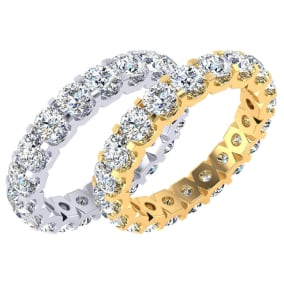 Eternity Ring Size 4-9.5, 3 Carat Lab Grown Diamond Eternity Ring In 14K White Gold, Yellow Gold and Platinum