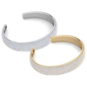 10 Carat Diamond Bangle Bracelet In 14K White and Yellow Gold
