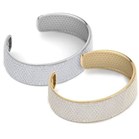 20 Carat Lab Grown Diamond Bangle Bracelet In 14K White and Yellow Gold