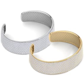 20 Carat Diamond Bangle Bracelet In 14K White and Yellow Gold