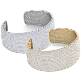 29 Carat Lab Grown Diamond Bangle Bracelet In 14K White and Yellow Gold