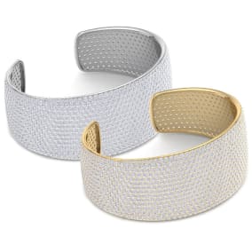29 Carat Diamond Bangle Bracelet In 14K White and Yellow Gold