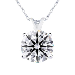 2 Carat Round Shape Lab Grown Diamond Solitaire Necklace In 14K White Gold