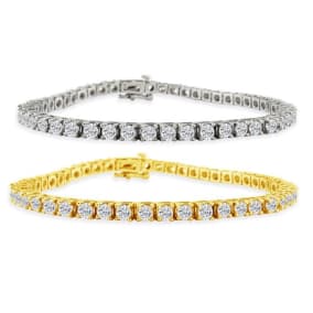 CLOSEOUT! 6ct Diamond Tennis Bracelet in 14k White Gold and Yellow Gold