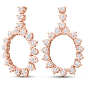1 3/4 Carat Diamond Drop Earrings In 14 Karat Rose Gold