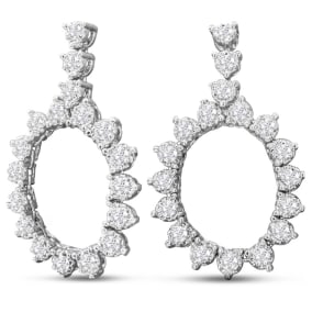 1 3/4 Carat Lab Grown Diamond Drop Earrings In 14 Karat White Gold
