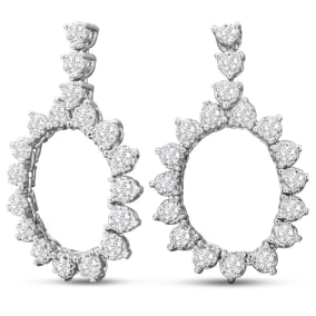 1 3/4 Carat Lab Grown Diamond Drop Earrings In 14 Karat White Gold, 1 1/4 Inches