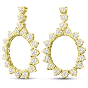 1 3/4 Carat Lab Grown Diamond Drop Earrings In 14 Karat Yellow Gold