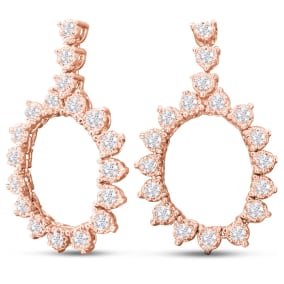 1 3/4 Carat Lab Grown Diamond Drop Earrings In 14 Karat Rose Gold