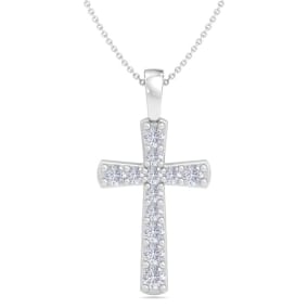 ThyDiamond™ 1/4 Carat Diamond Cross Necklace In Sterling Silver, 18 Inches