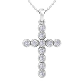 ThyDiamond™ 1/5 Carat Diamond Cross Necklace In Sterling Silver, 18 Inches