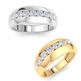 Men's 1ct Diamond Ring In White and Yellow Gold