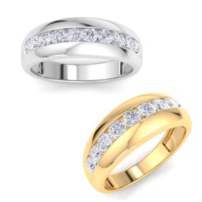 Men's 1ct Diamond Ring In White and Yellow Gold
