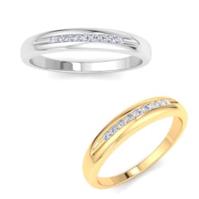 Men's 1/10ct Diamond Ring In White and Yellow Gold