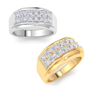 Men's 1ct Diamond Ring In White and Yellow Gold