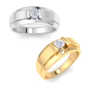 Men's 1/3ct Diamond Ring In White and Yellow Gold