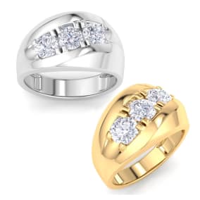 Men's 1ct Diamond Ring In White and Yellow Gold