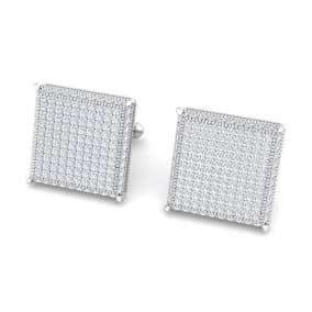 2 3/4 Carat Diamond Cufflinks For Men In 14 Karat White Gold