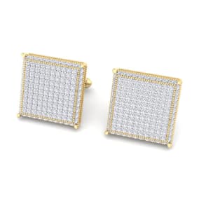 2 3/4 Carat Diamond Cufflinks For Men In 14 Karat Yellow Gold