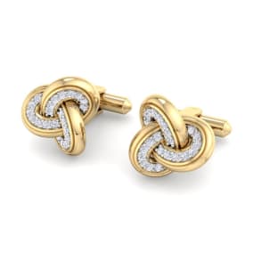 1/3 Carat Lab Grown Diamond Cufflinks For Men In 14 Karat Yellow Gold