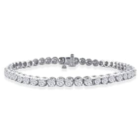 3 Carat Natural Diamond Tennis Bracelet In 14 Karat White Gold