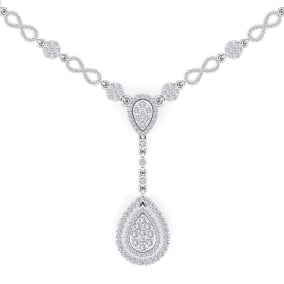 14 Karat White Gold 4.33 Carat Lab Grown Diamond Necklace