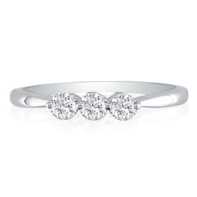 1/3 Carat Three Diamond Wedding Band In 10 Karat White Gold