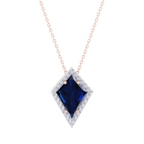 Sapphire Necklace: 1 3/4 Carat Sapphire and Diamond Necklace