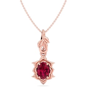 Ruby Necklace: 1 Carat Ruby Necklace