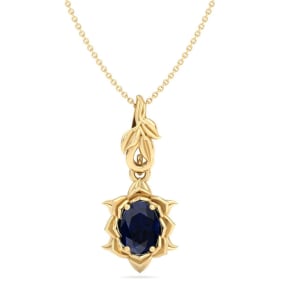 Sapphire Necklace: 1 Carat Sapphire Necklace