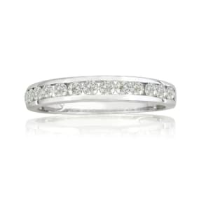 1/4 Carat Diamond Wedding Band In 14 Karat White Gold