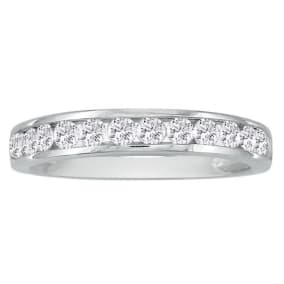 1/2 Carat Diamond Wedding Band In White Gold