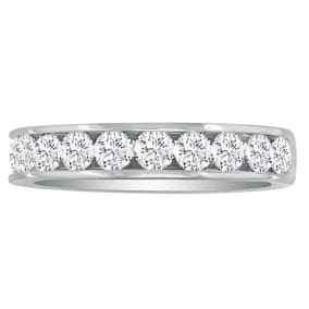 1 Carat Diamond Wedding Band In 14 Karat White Gold