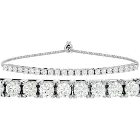 1 Carat Lab Grown Diamond Bolo Tennis Bracelet In 14 Karat White Gold, Adjustable 6-9 inches