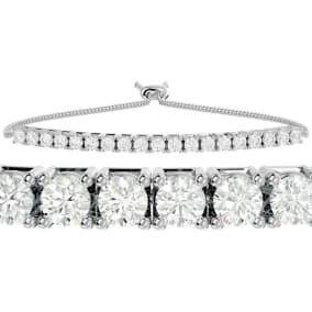 4 Carat Lab Grown Diamond Bolo Tennis Bracelet In 14 Karat White Gold, Adjustable 6-9 inches