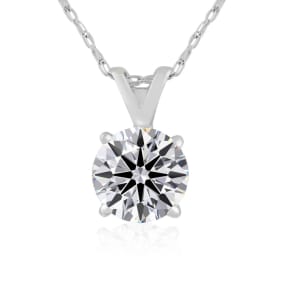 FIRST TIME OFFER.  1 Carat Lab-Grown Diamond Necklace. The Diamond Has Tiny Visible Inclusions And Looks Totally Natural. 14K Gold Mounting.
