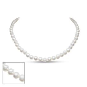 Retrograde Birthstones™ 18 Inch 6mm AA Hand Knotted Pearl Necklace, 14K Yellow Gold Clasp