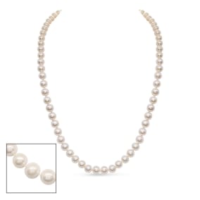 24 inch 7mm AA Pearl Necklace With 14K Yellow Gold Clasp