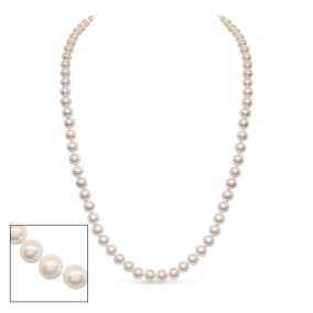 30 inch 7mm AA Pearl Necklace With 14K Yellow Gold Clasp