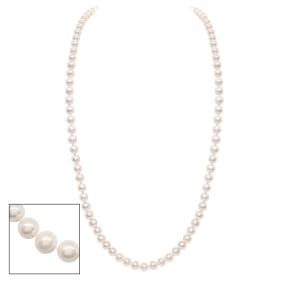 36 inch 7mm AA Pearl Necklace With 14K Yellow Gold Clasp