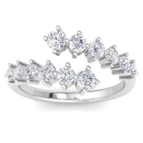 1 Carat Lab Grown Diamond Wrap Ring In 14 Karat White Gold
