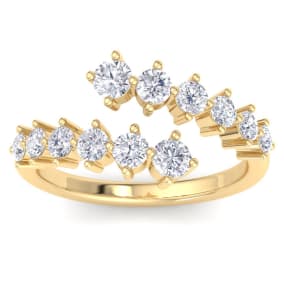 1 Carat Diamond Wrap Ring In 14 Karat Yellow Gold
