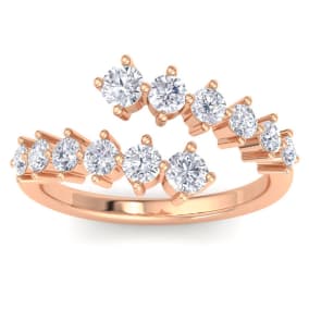 1 Carat Diamond Wrap Ring In 14 Karat Rose Gold