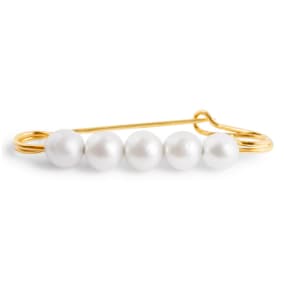 Vintage Estate 14K Yellow Gold Pearl Pin, 1 1/2 Inches