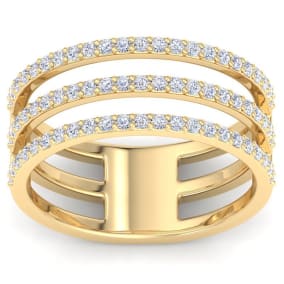 1/2 Carat Lab Grown Diamond Wrap Ring In 14 Karat Yellow Gold