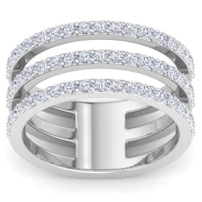 1 Carat Lab Grown Diamond Wrap Ring In 14 Karat White Gold
