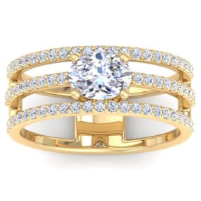 1 1/2 Carat Lab Grown Diamond Wrap Ring In 14 Karat Yellow Gold